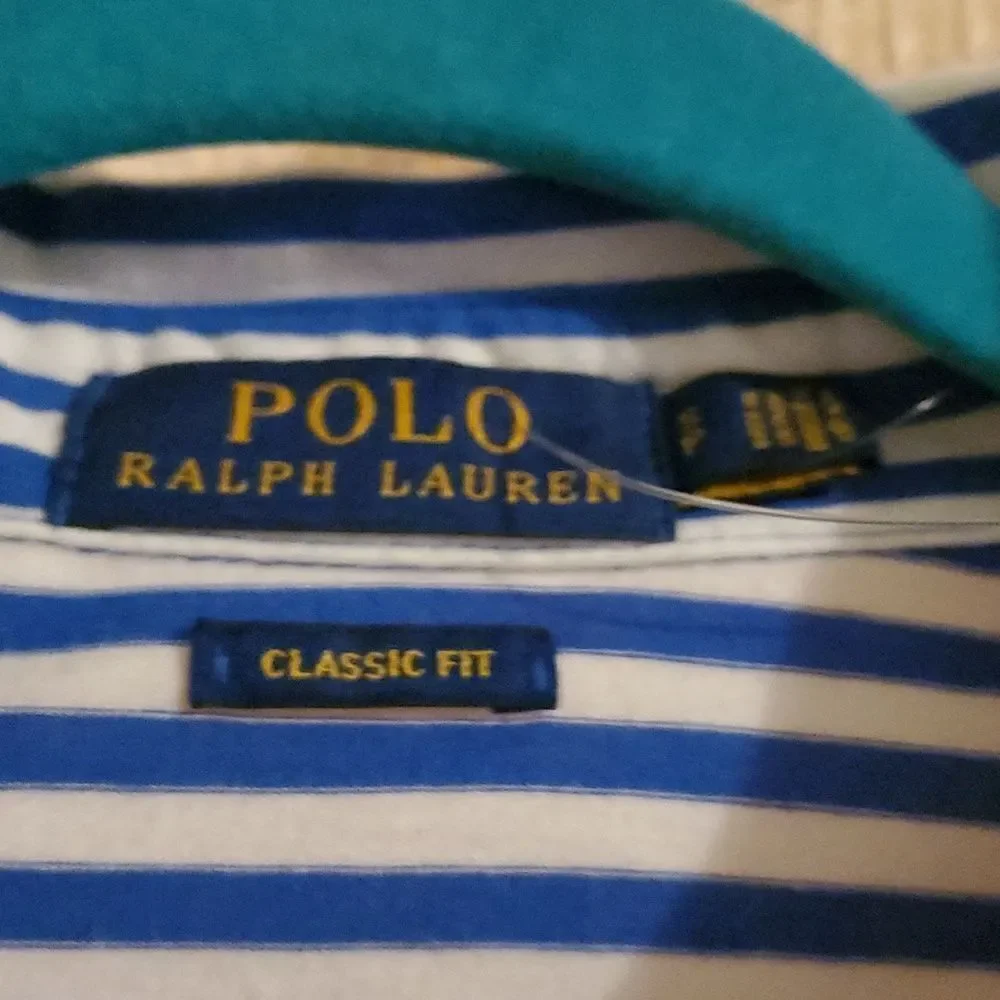 NWT RALPH LAUREN POLO white BLUE MEN'S SZ S classic fit
